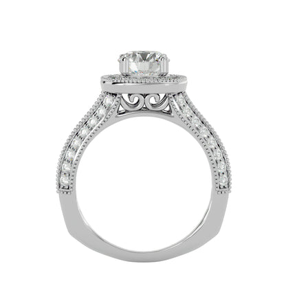 Amna halo diamond engagement ring