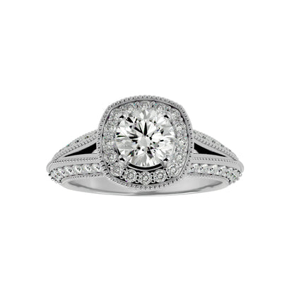 Amna halo diamond engagement ring