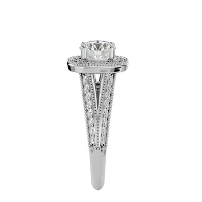 Amna halo diamond engagement ring
