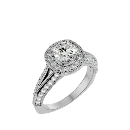 Amna halo diamond engagement ring