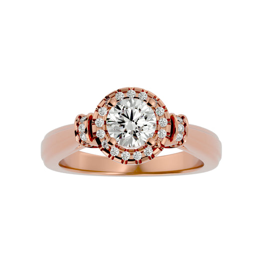 Sara halo diamond engagement ring