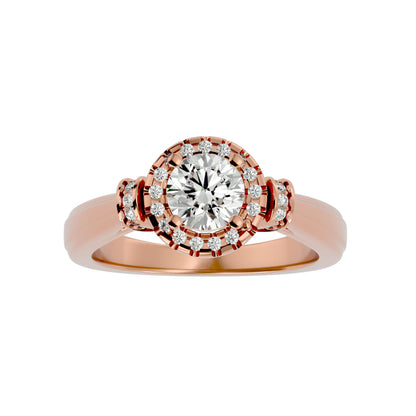 Sara halo diamond engagement ring