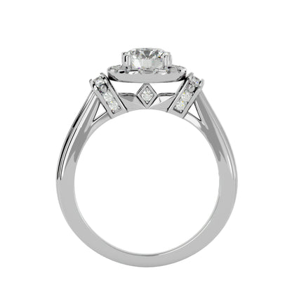 Sara halo diamond engagement ring