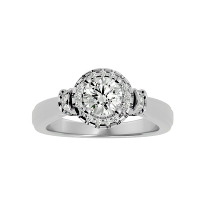 Sara halo diamond engagement ring