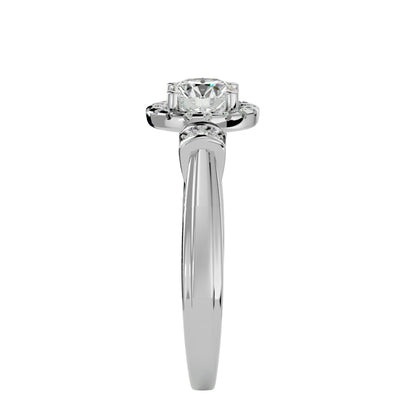 Sara halo diamond engagement ring