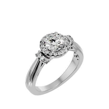 Sara halo diamond engagement ring