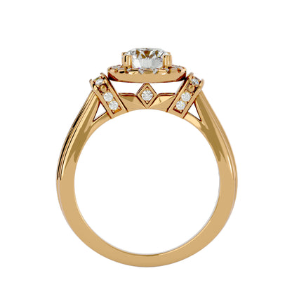 Sara halo diamond engagement ring