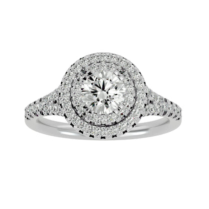 Shailey double halo diamond engagement ring