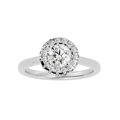 Shimmy halo diamond engagement ring