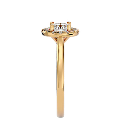 Shimmy halo diamond engagement ring
