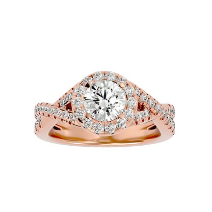 Bea criss cross diamond engagement ring