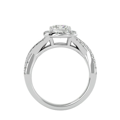 Bea criss cross diamond engagement ring