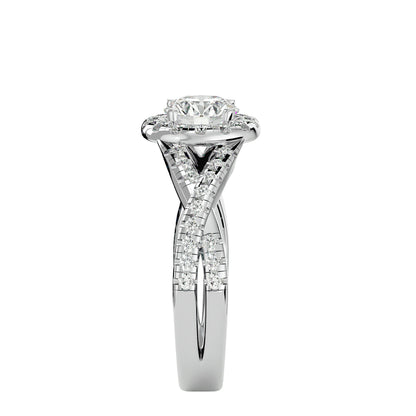 Bea criss cross diamond engagement ring