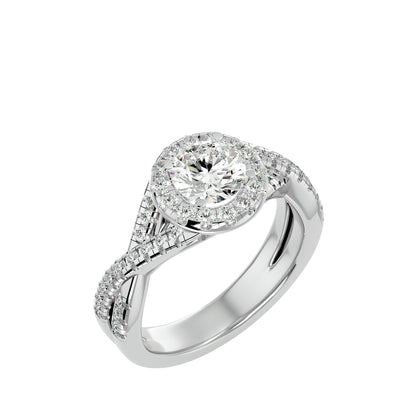 Bea criss cross diamond engagement ring