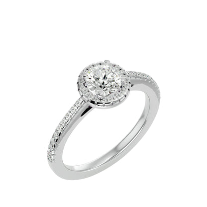 Cassy halo diamond engagement ring