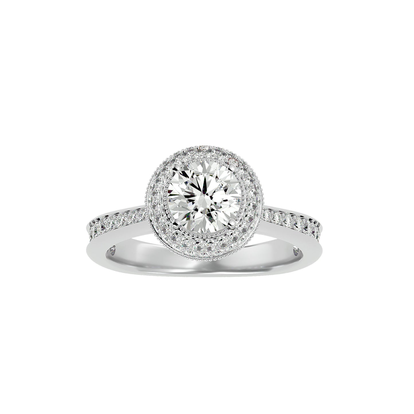 Nadia halo diamond engagement ring