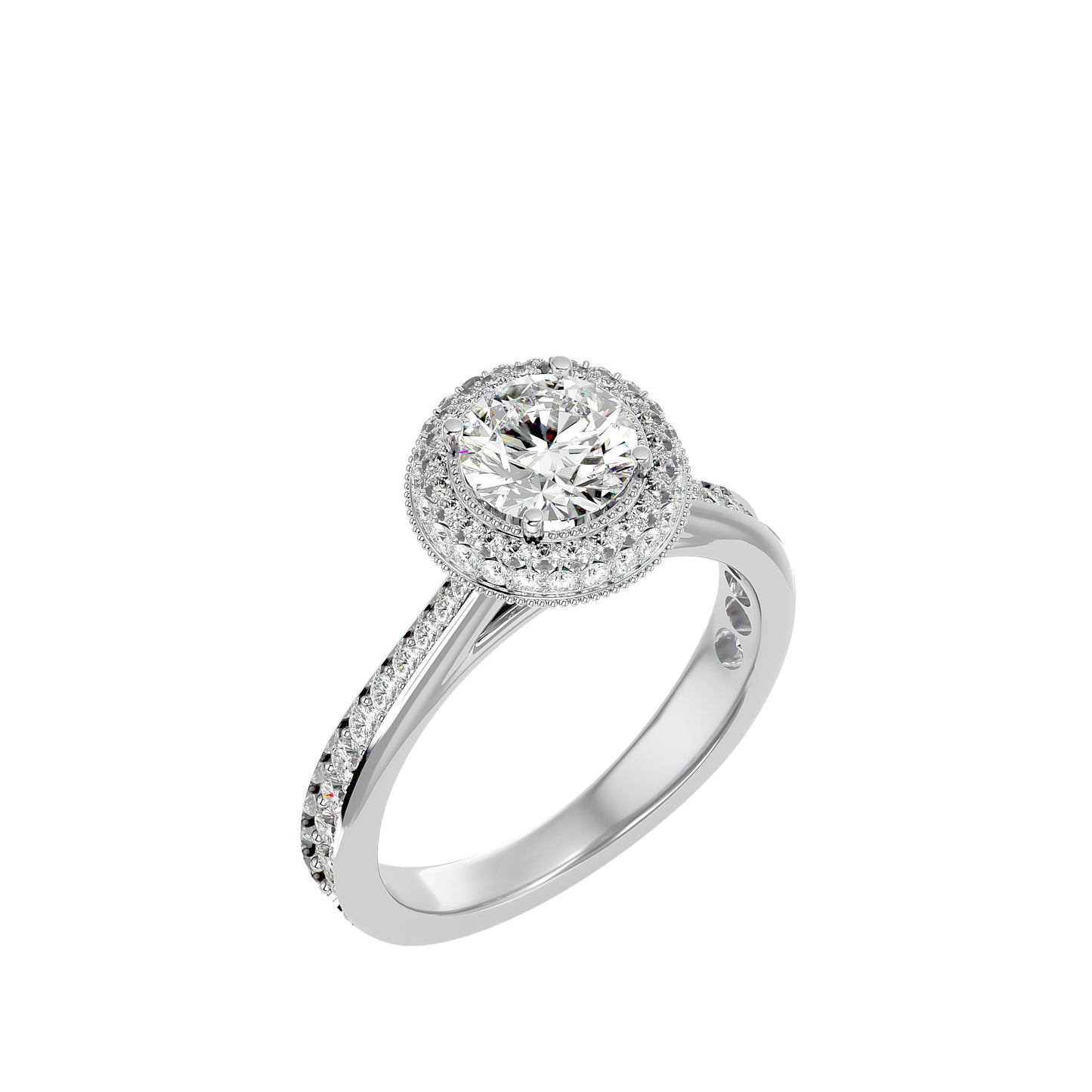 Nadia halo diamond engagement ring