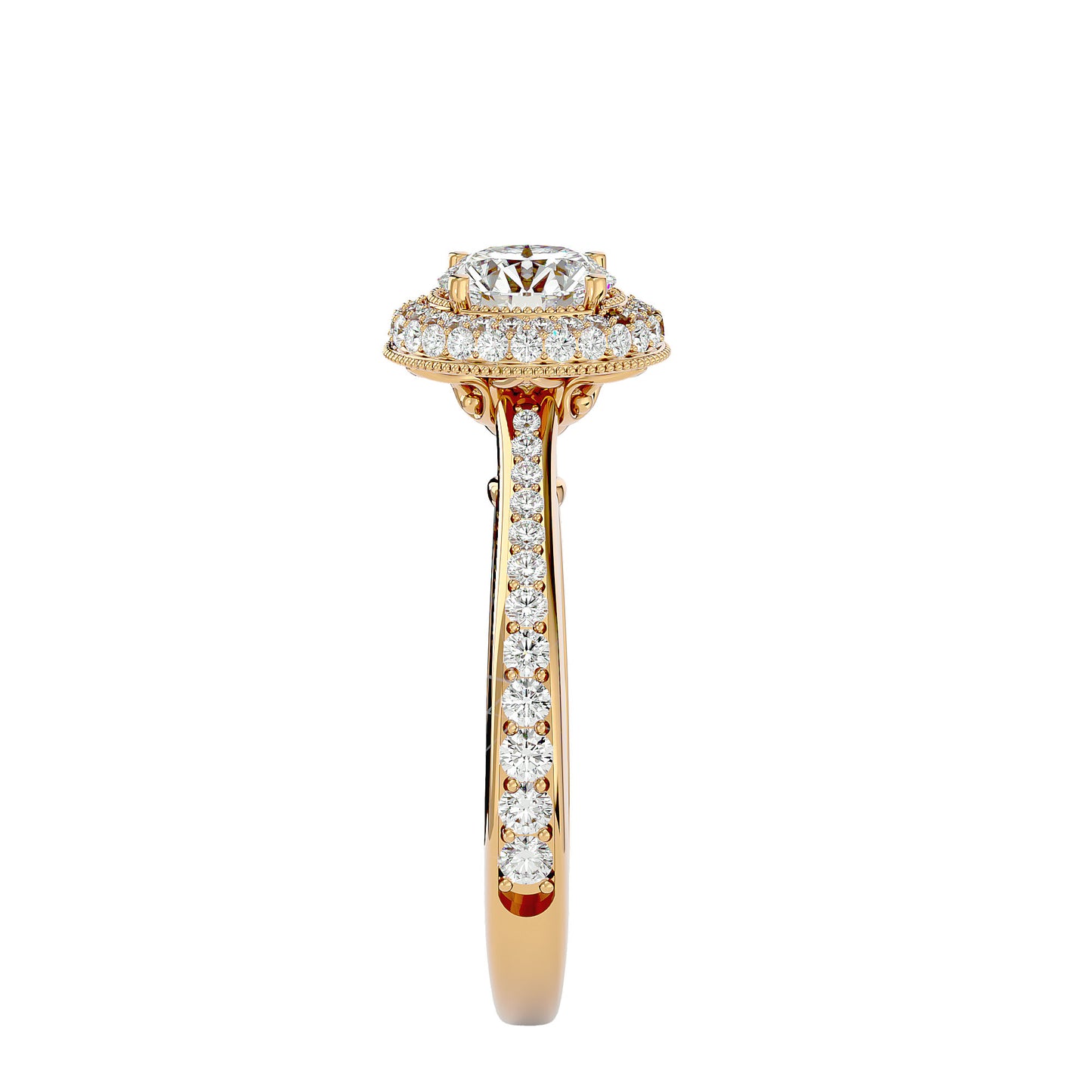 Nadia halo diamond engagement ring