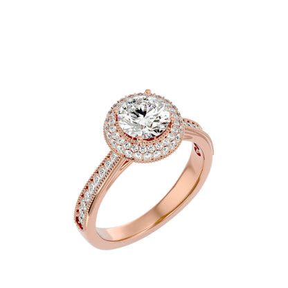 Norbit halo diamond engagement ring