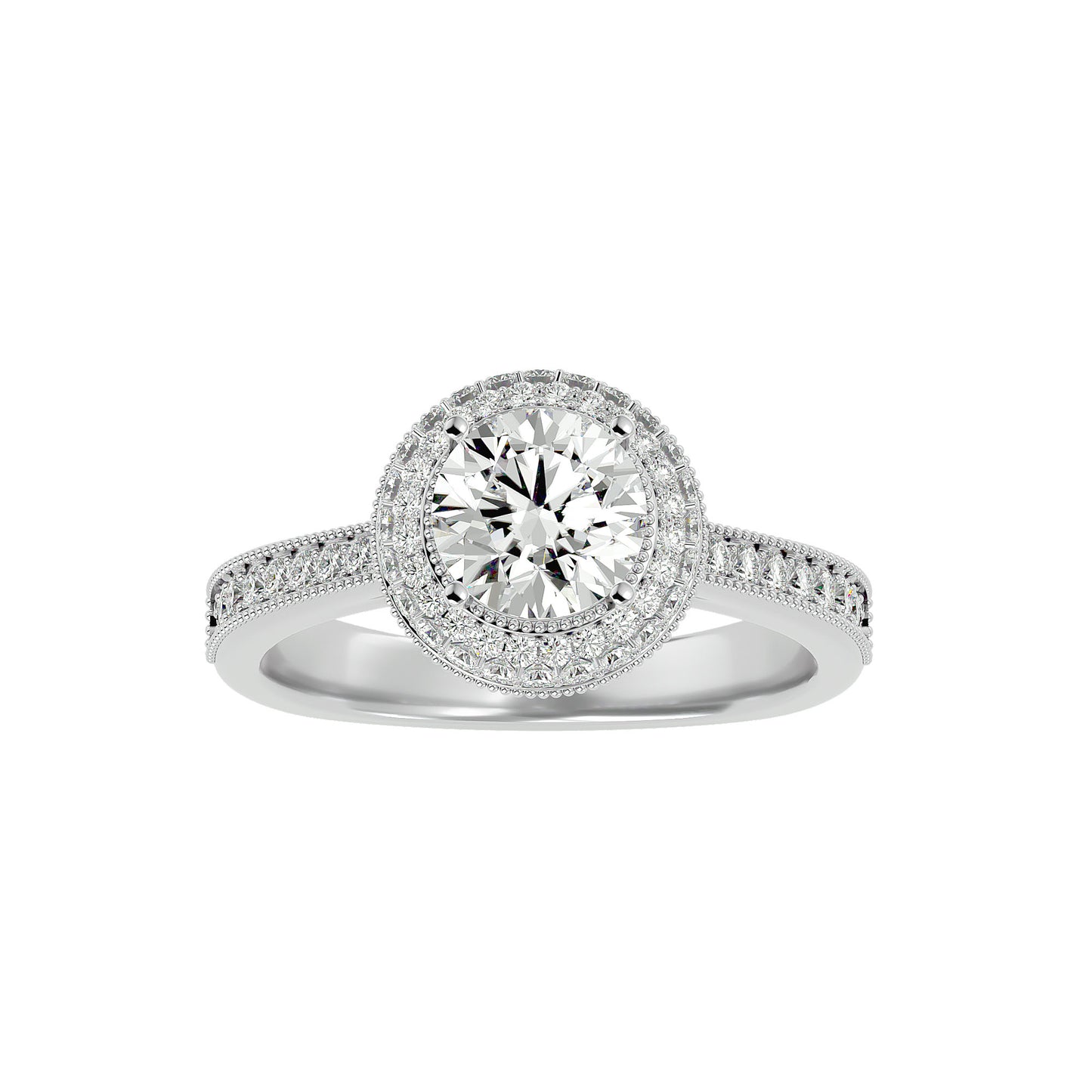 Norbit halo diamond engagement ring