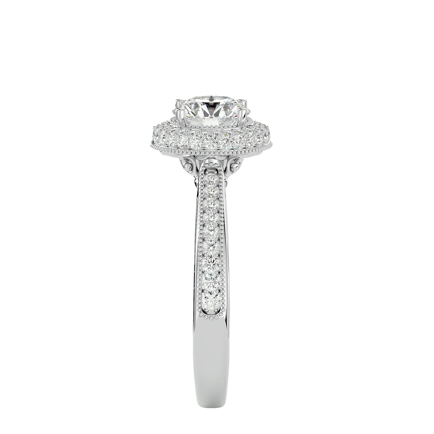 Norbit halo diamond engagement ring