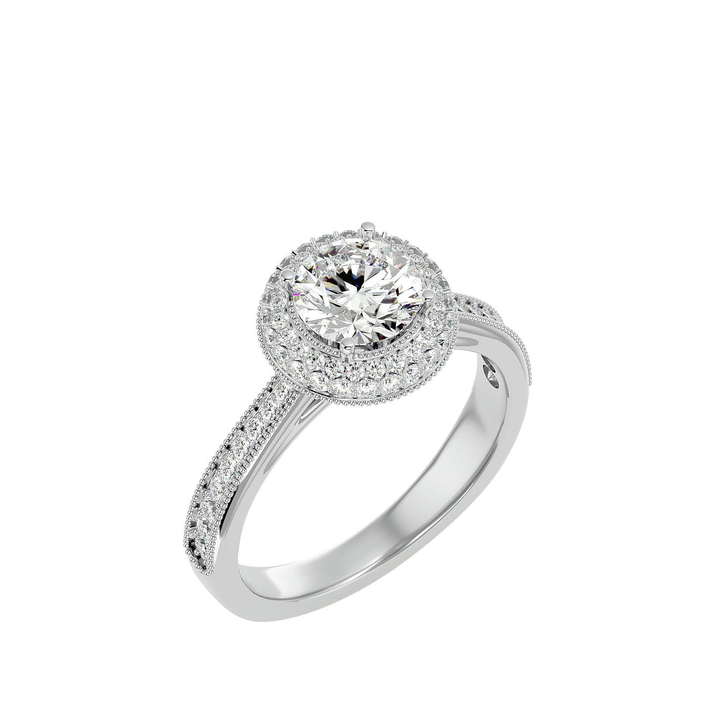 Norbit halo diamond engagement ring