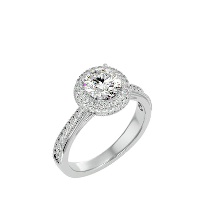 Norbit halo diamond engagement ring