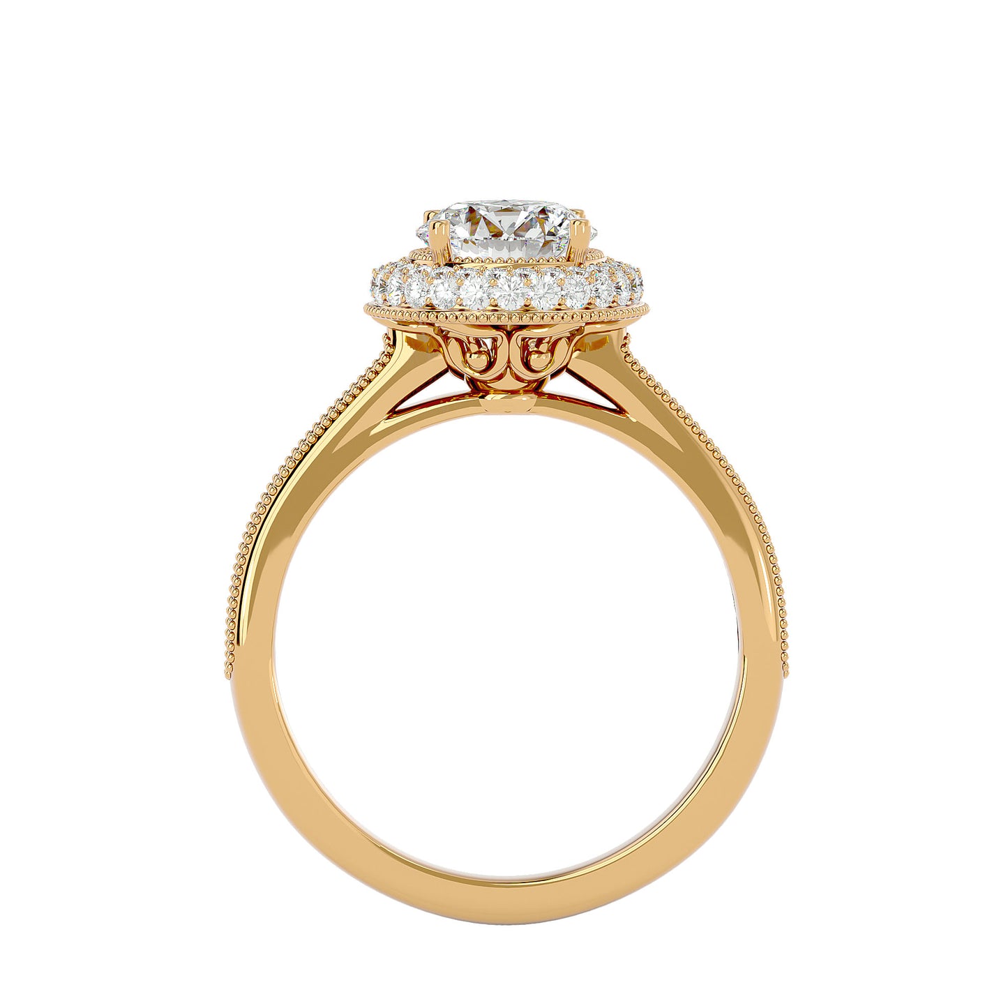 Norbit halo diamond engagement ring