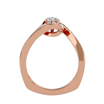 Bypass euro shank diamond engagement ring