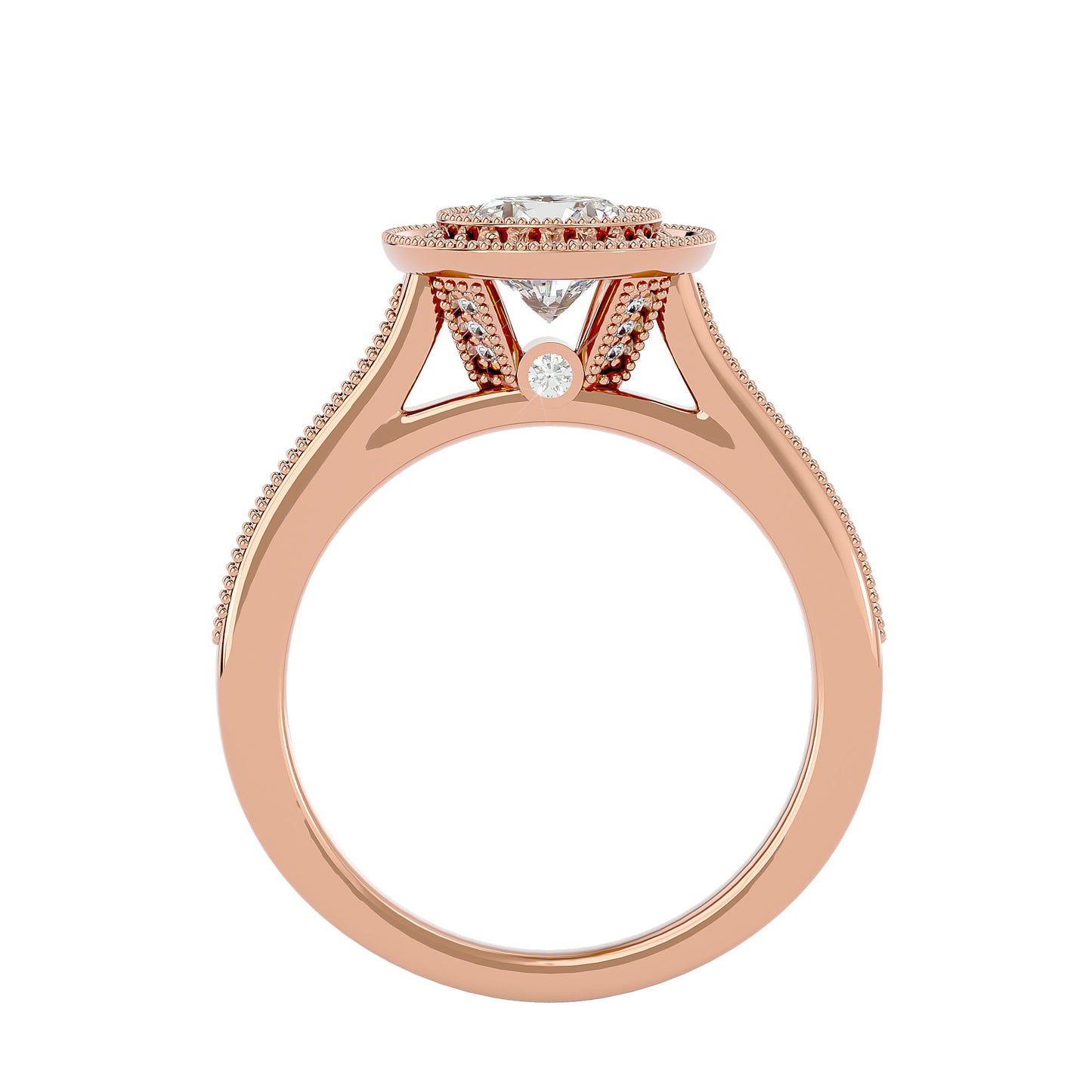 Kate halo diamond engagement ring
