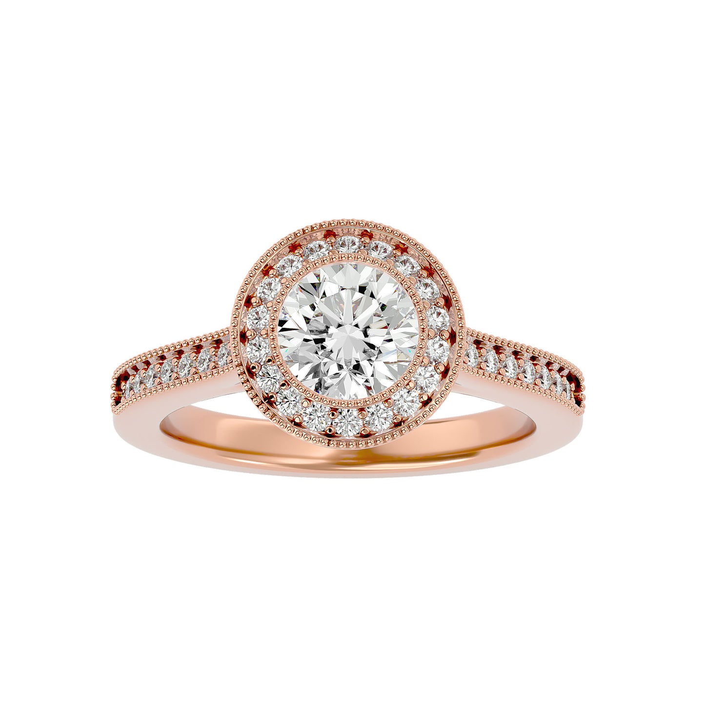 Kate halo diamond engagement ring