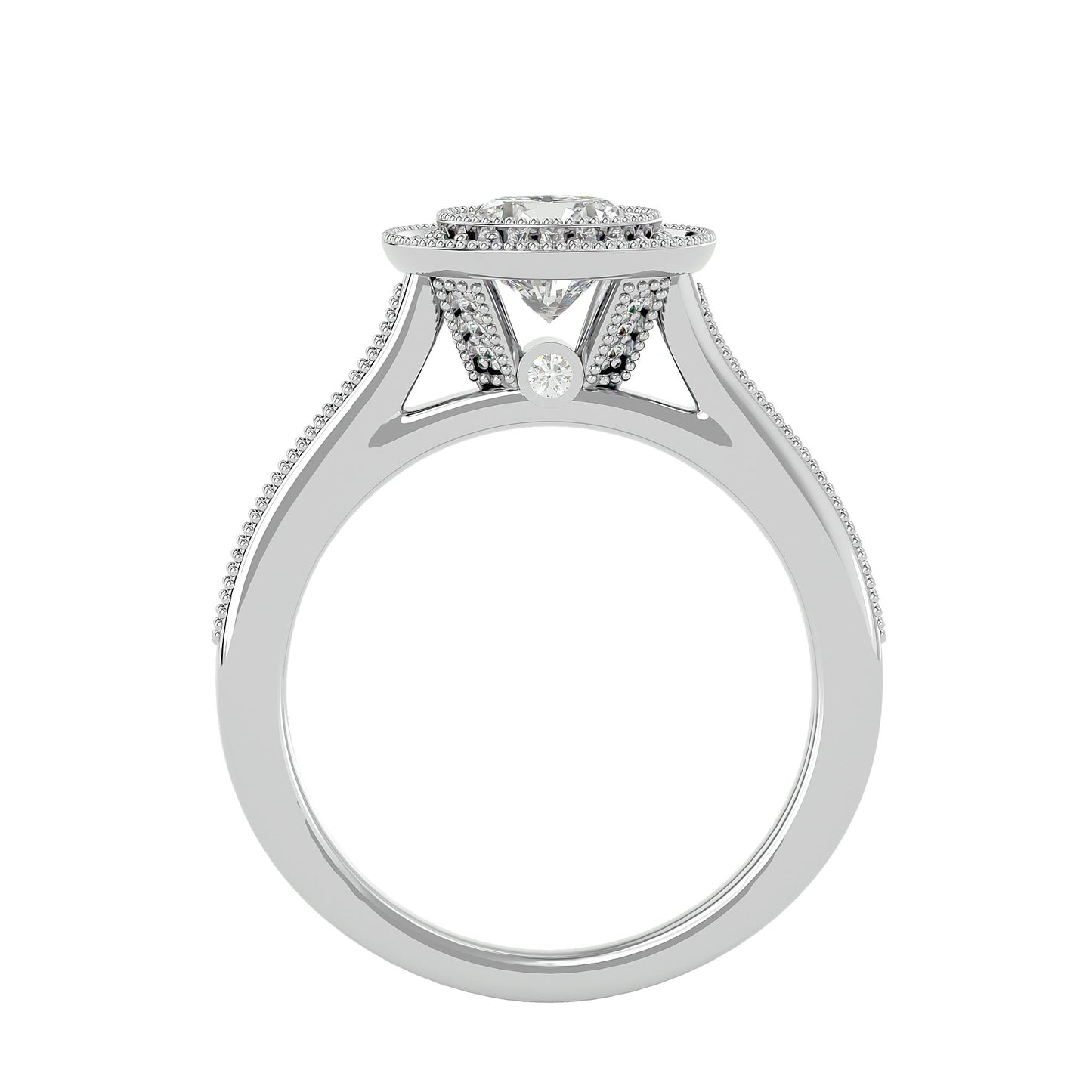 Kate halo diamond engagement ring