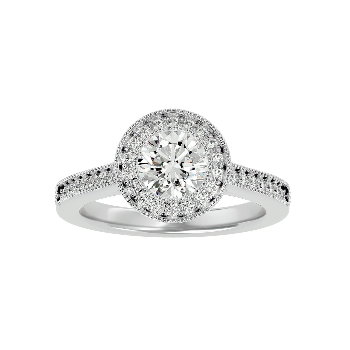 Kate halo diamond engagement ring