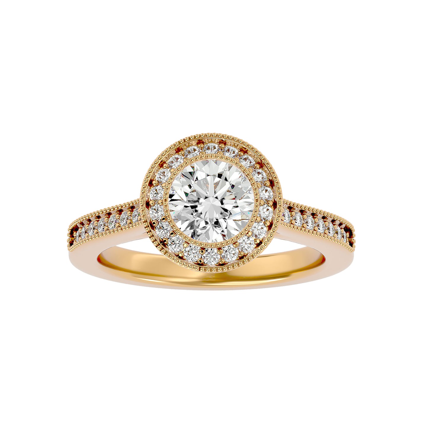 Kate halo diamond engagement ring