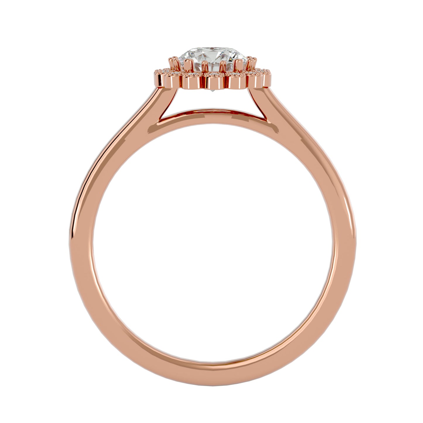 Flower Round diamond engagement ring