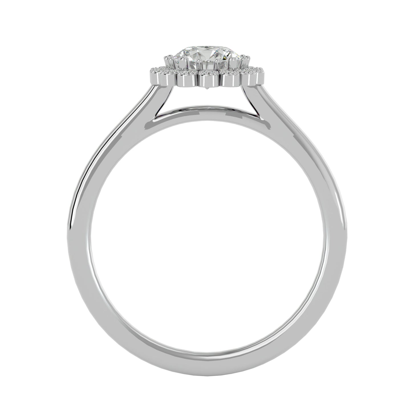 Flower Round diamond engagement ring