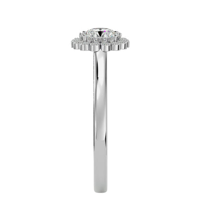 Flower Round diamond engagement ring