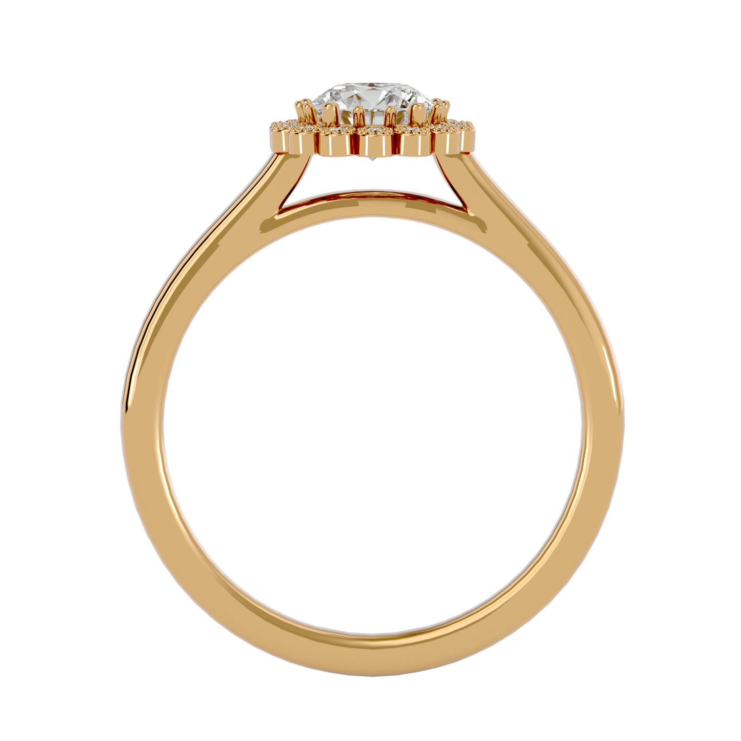Flower Round diamond engagement ring