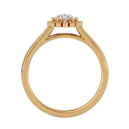 Flower Round diamond engagement ring