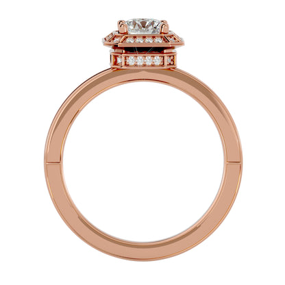 Dora Halo diamond engagement ring