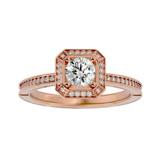 Dora Halo diamond engagement ring