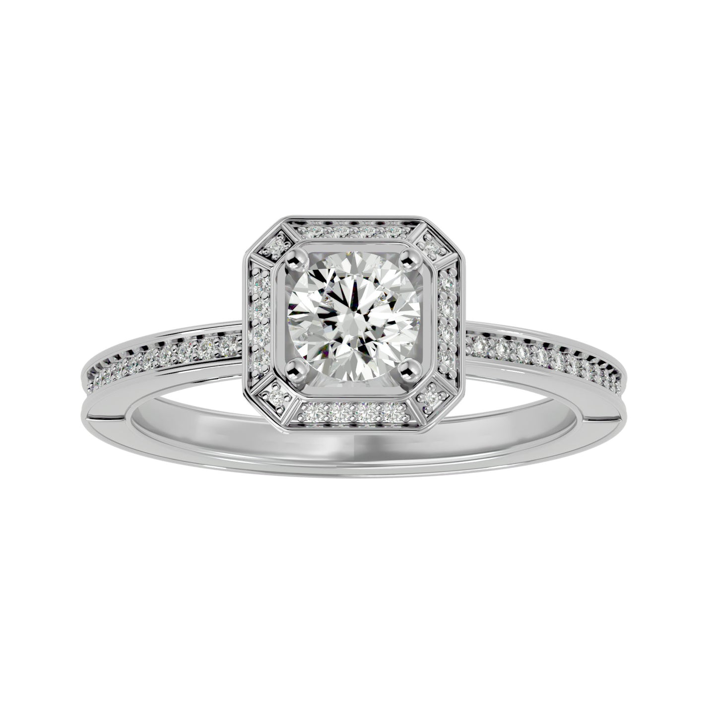 Dora Halo diamond engagement ring
