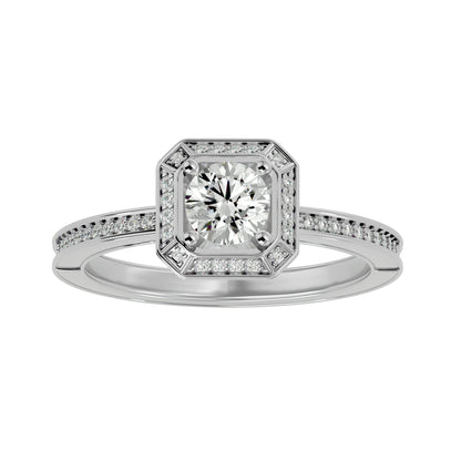 Dora Halo diamond engagement ring