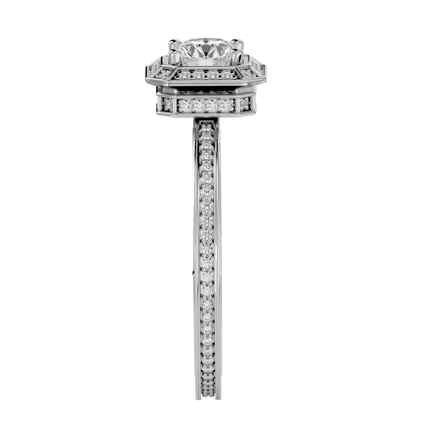 Dora Halo diamond engagement ring