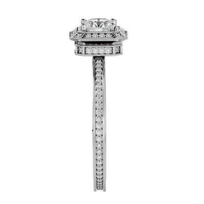 Dora Halo diamond engagement ring