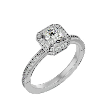 Dora Halo diamond engagement ring