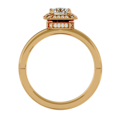 Dora Halo diamond engagement ring