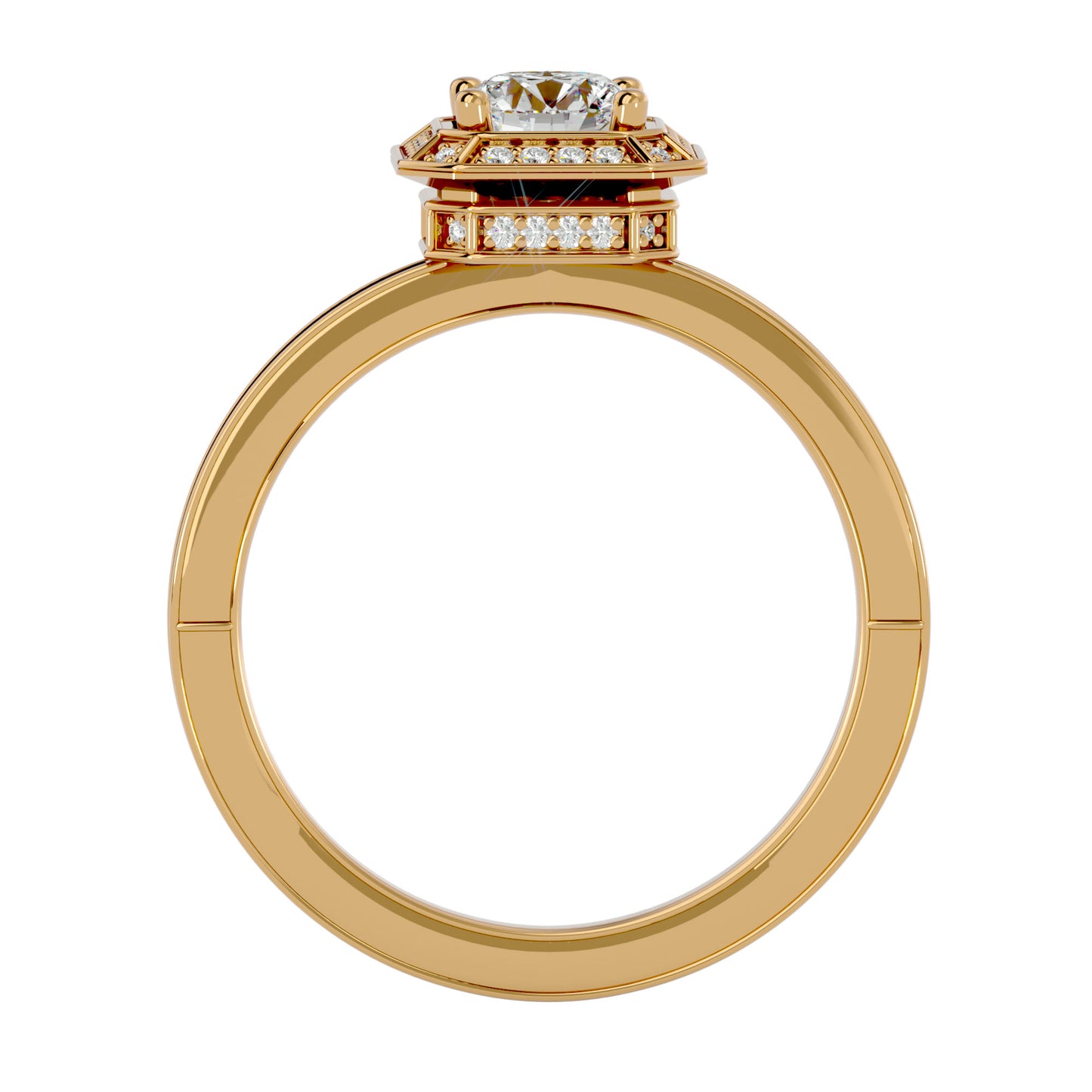 Dora Halo diamond engagement ring