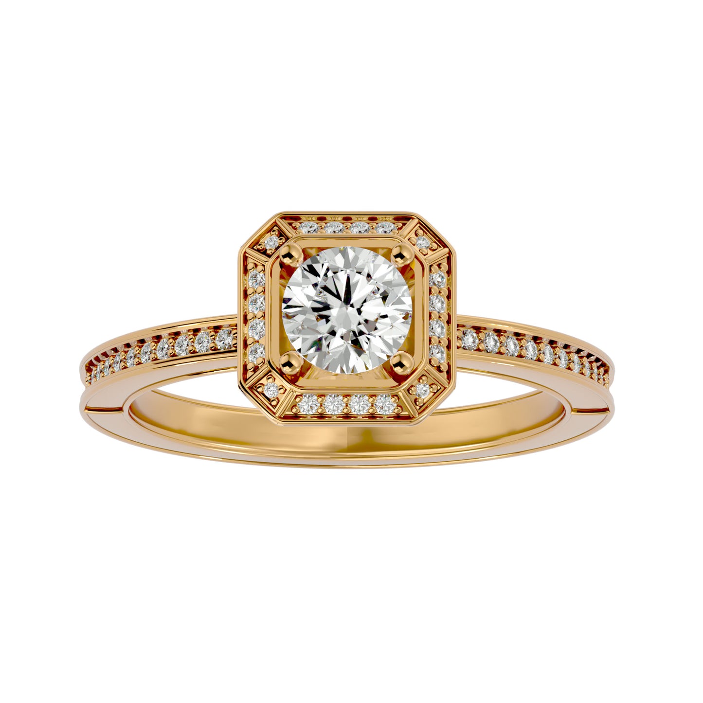 Dora Halo diamond engagement ring