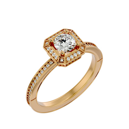 Dora Halo diamond engagement ring